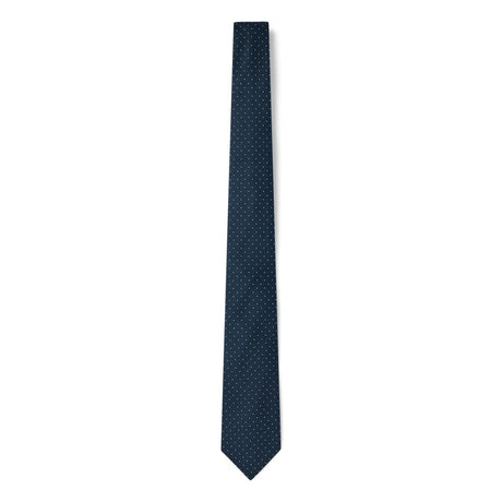 Cravate bleu marine à pois blancs
