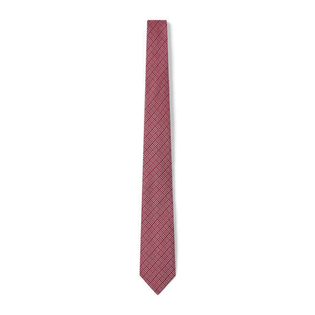 Cravate rouge foncé à motifs blancs
