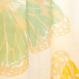 Foulard femme - motif papillons - jaune moutarde