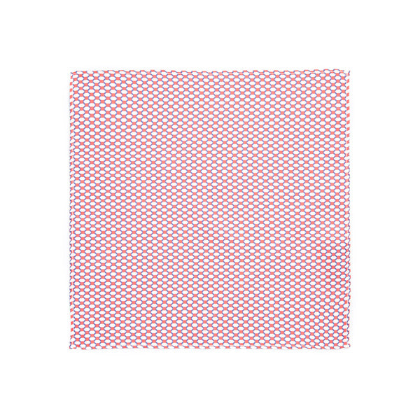Pochette twill motif hexagones - blanc et rouge