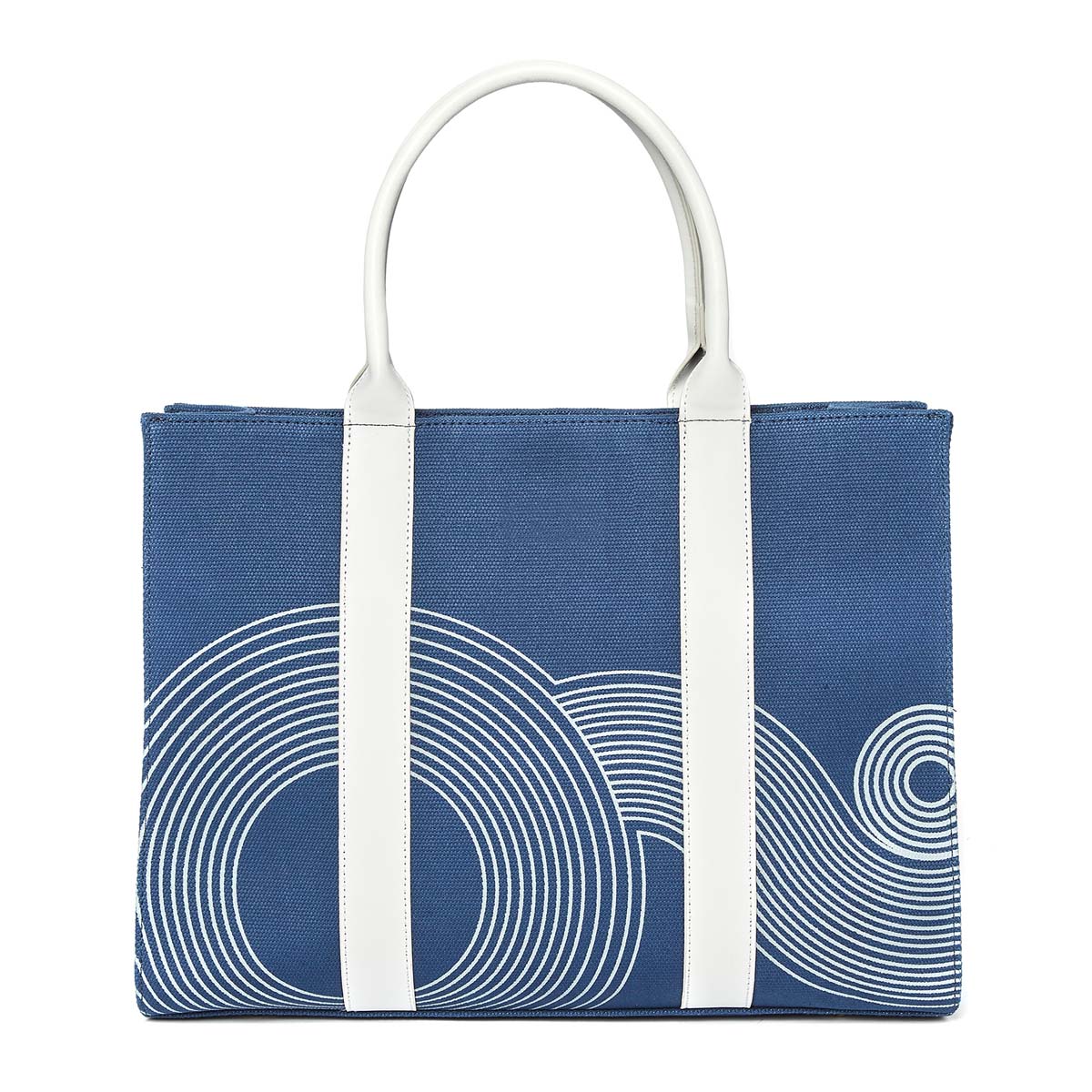 Grand sac cabas - motif Tokyo - bleu