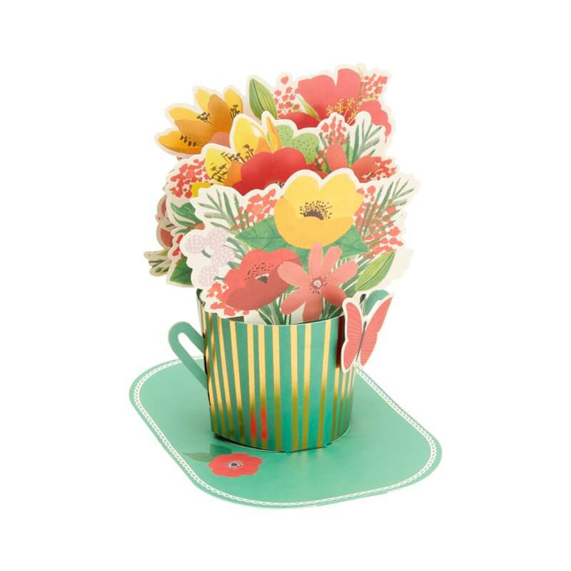 Carte de bouquet de fleurs pop-up en papier 3D personnalisée