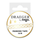 Masking tape 10 m - Feuilles or - Spécial Réveillon