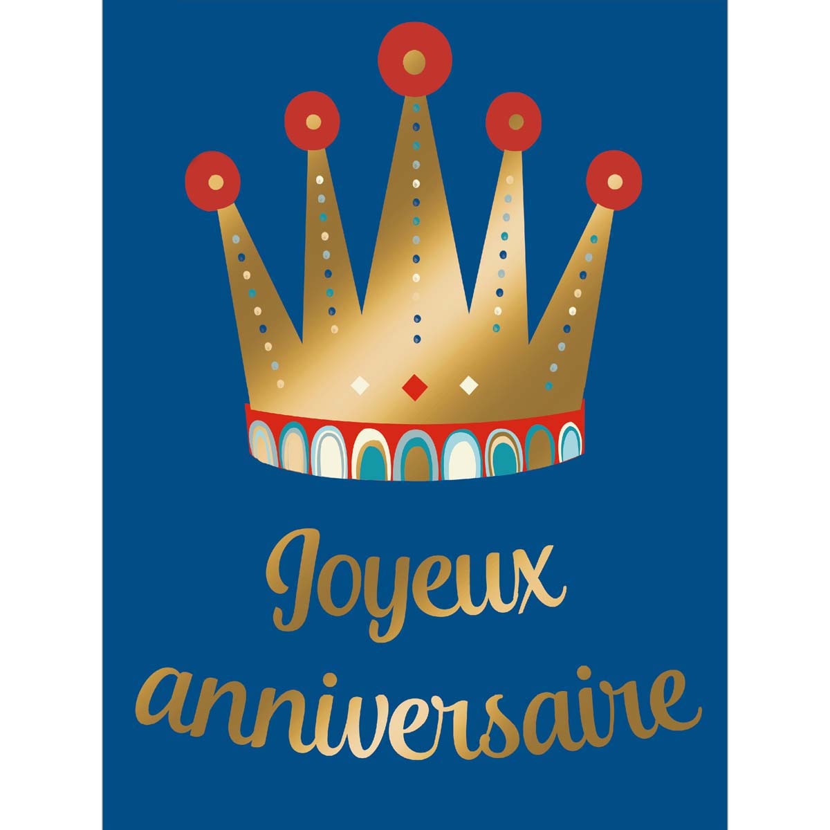 Grande carte anniversaire Couronne dorée – Draeger Paris