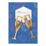 Carte Félicitations - champagne et feux d'artifices