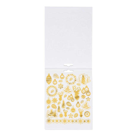 Carnet de stickers en papier -  Décoration Noël - Blanc et or