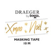 Masking tape "Xmas, Noël" - 1,5 cm x 10 m - Finitions Blanc et or à chaud