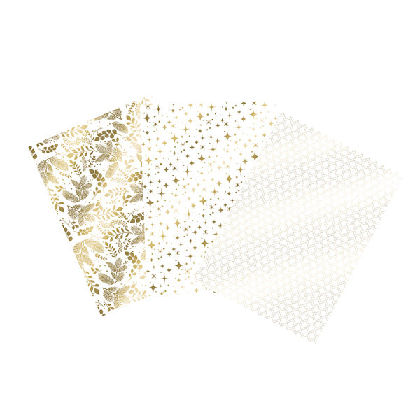 12 sachets en papier - 14,8x21 cm - Finitions blanc et or à chaud