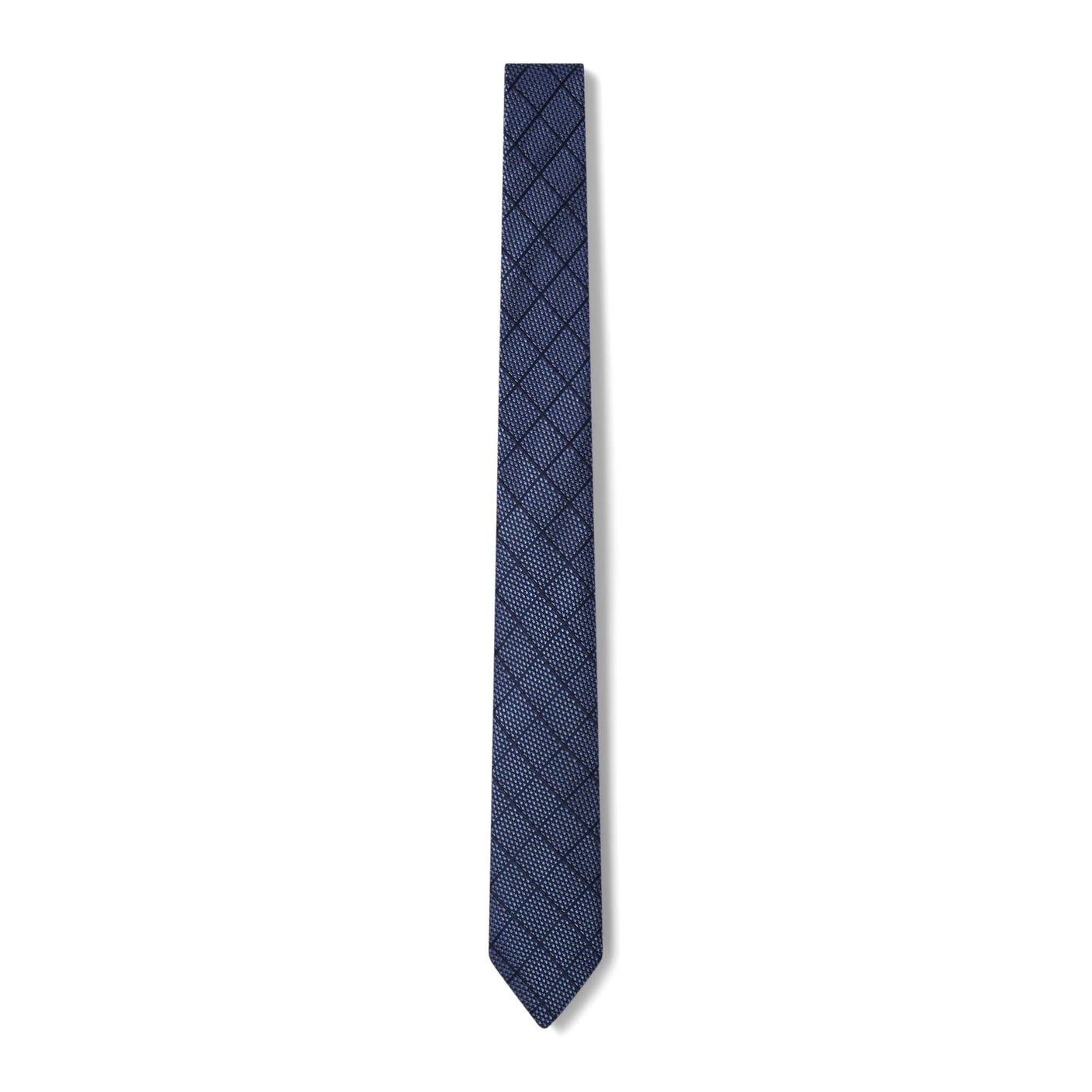 Cravate à carreaux bleu marine