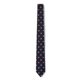 Cravate à carreaux bleu marine et rose