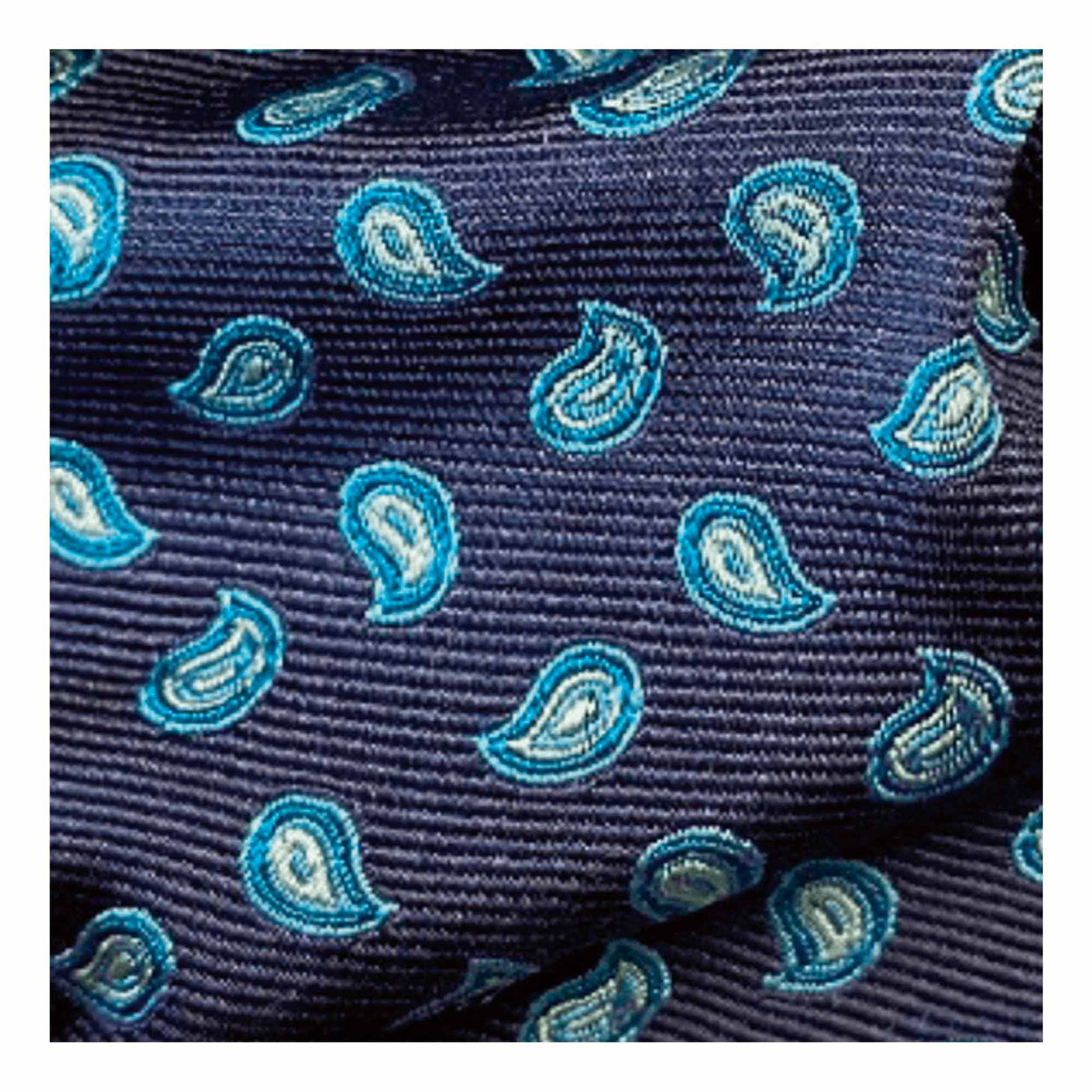Cravate petit paisley bleu roi / bleu marine