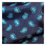 Cravate petit paisley bleu roi / bleu marine