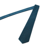 Cravate à motif pied de poule turquoise et noir