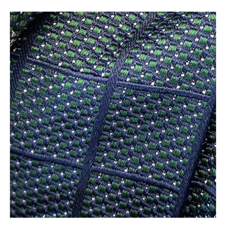 Checked tie - green and navy blue