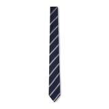 Cravate club à larges rayures - bleu marine et gris