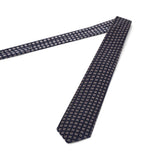 Cravate géométrique - gris et bleu marine