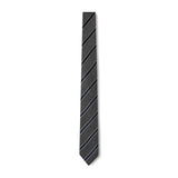 Cravate club à larges rayures - gris et bleu marine