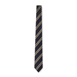 Cravate club à larges rayures - bleu et doré