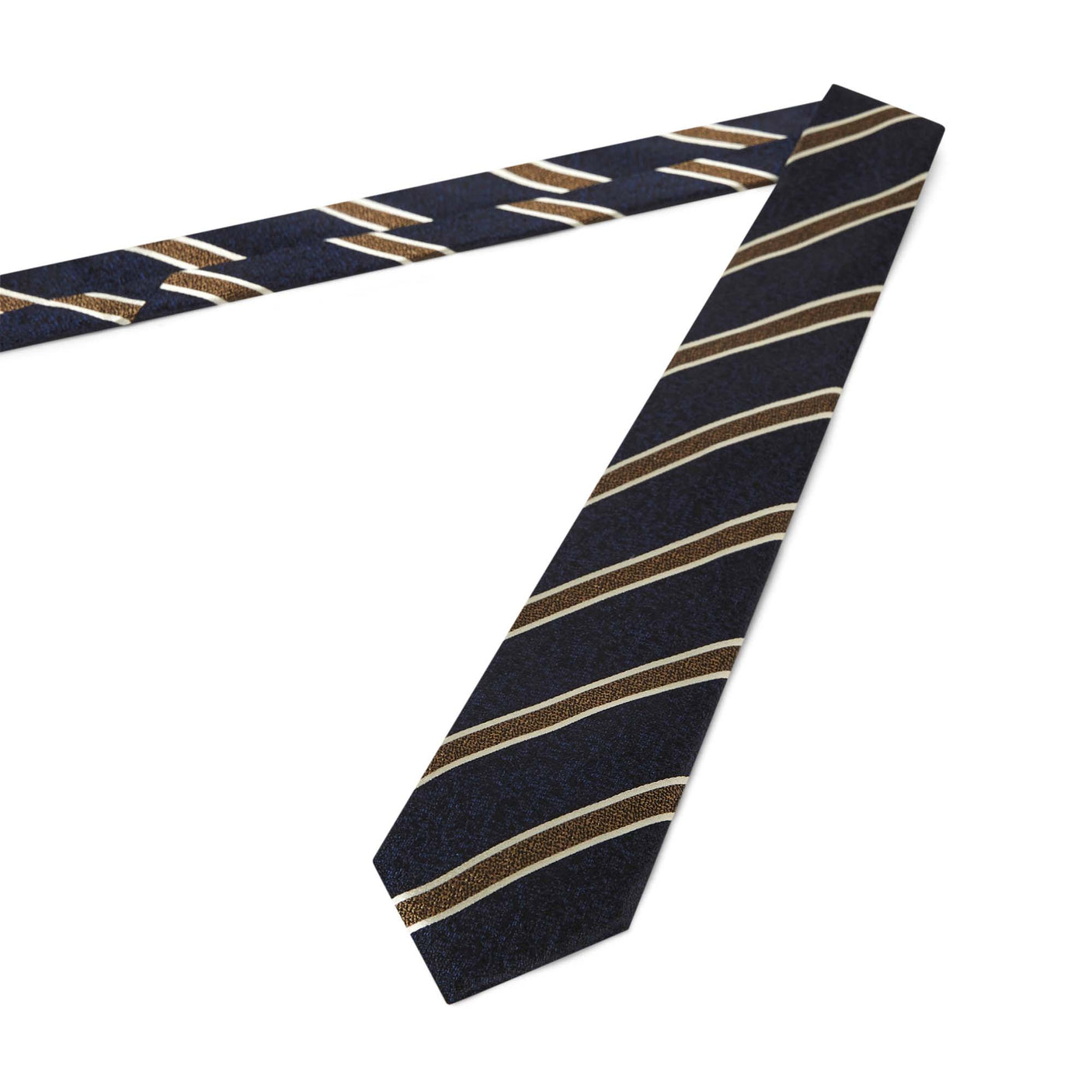 Club tie with wide stripes - blue and gold