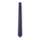 Purple and Navy Geometric Check Tie