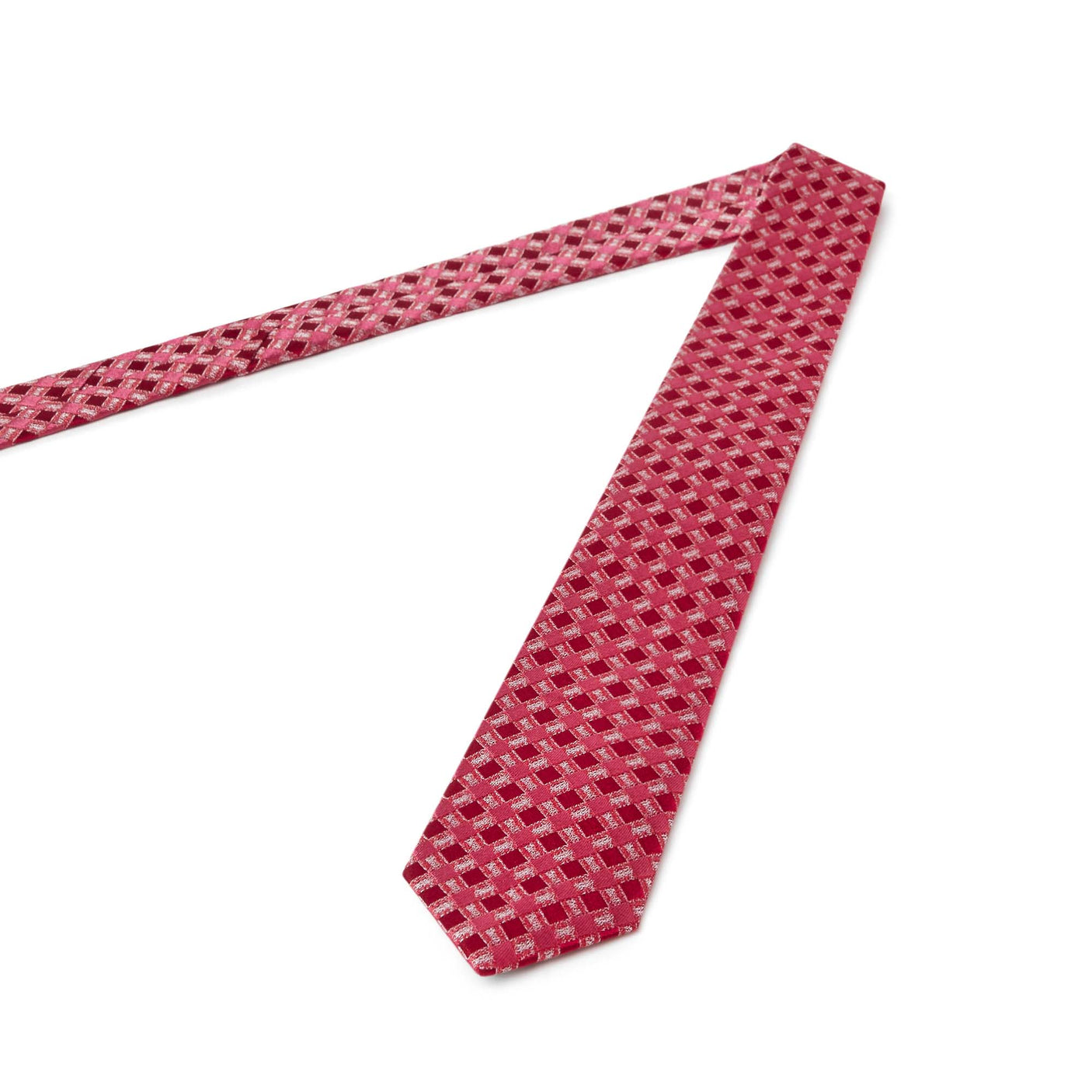 Cravate à carreaux rose et rouge