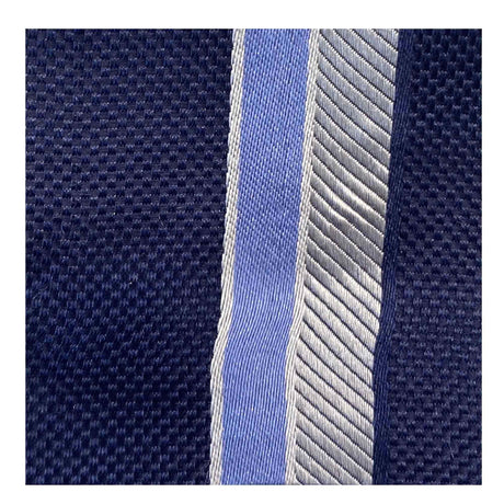 Silver and sky blue striped tie