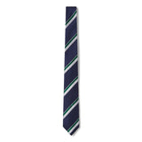 Cravate à rayures argent et vert