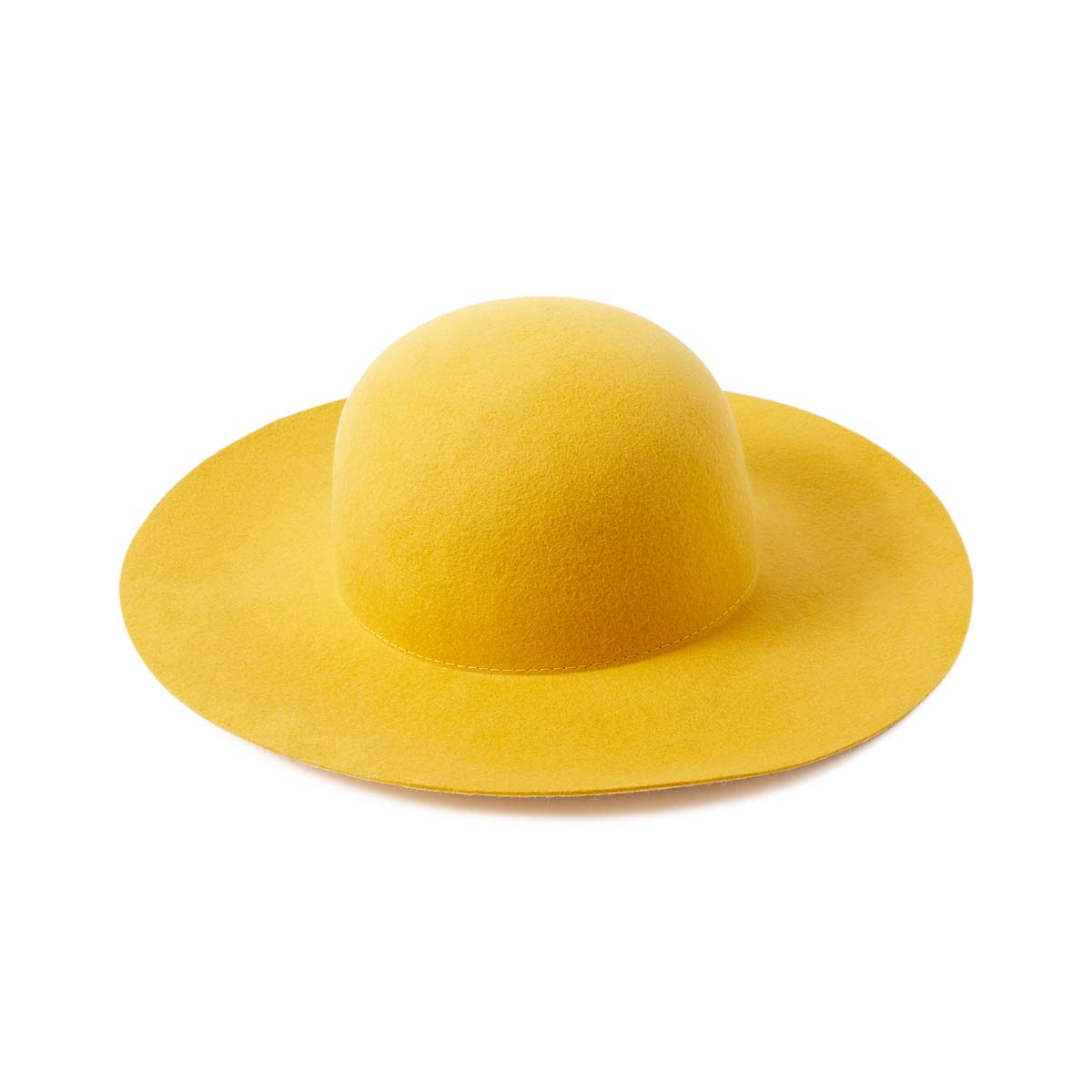 Chapeau capeline jaune moutarde