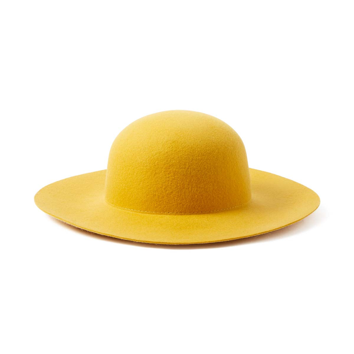 Chapeau capeline jaune moutarde
