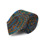 Thin navy blue paisley tie