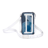 Pochette porte-téléphone - 100% cuir - Bleu - Sangle réglable