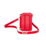 Pochette porte-téléphone - 100% cuir - Rouge - Sangle réglable