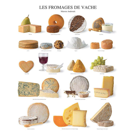 Affiche Les fromages de vache, Maison Androuët