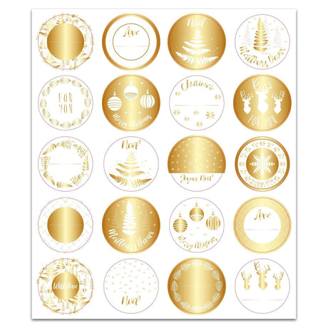 20 stickers de Scellement en papier - Spécial Réveillon - 14,5x17 cm