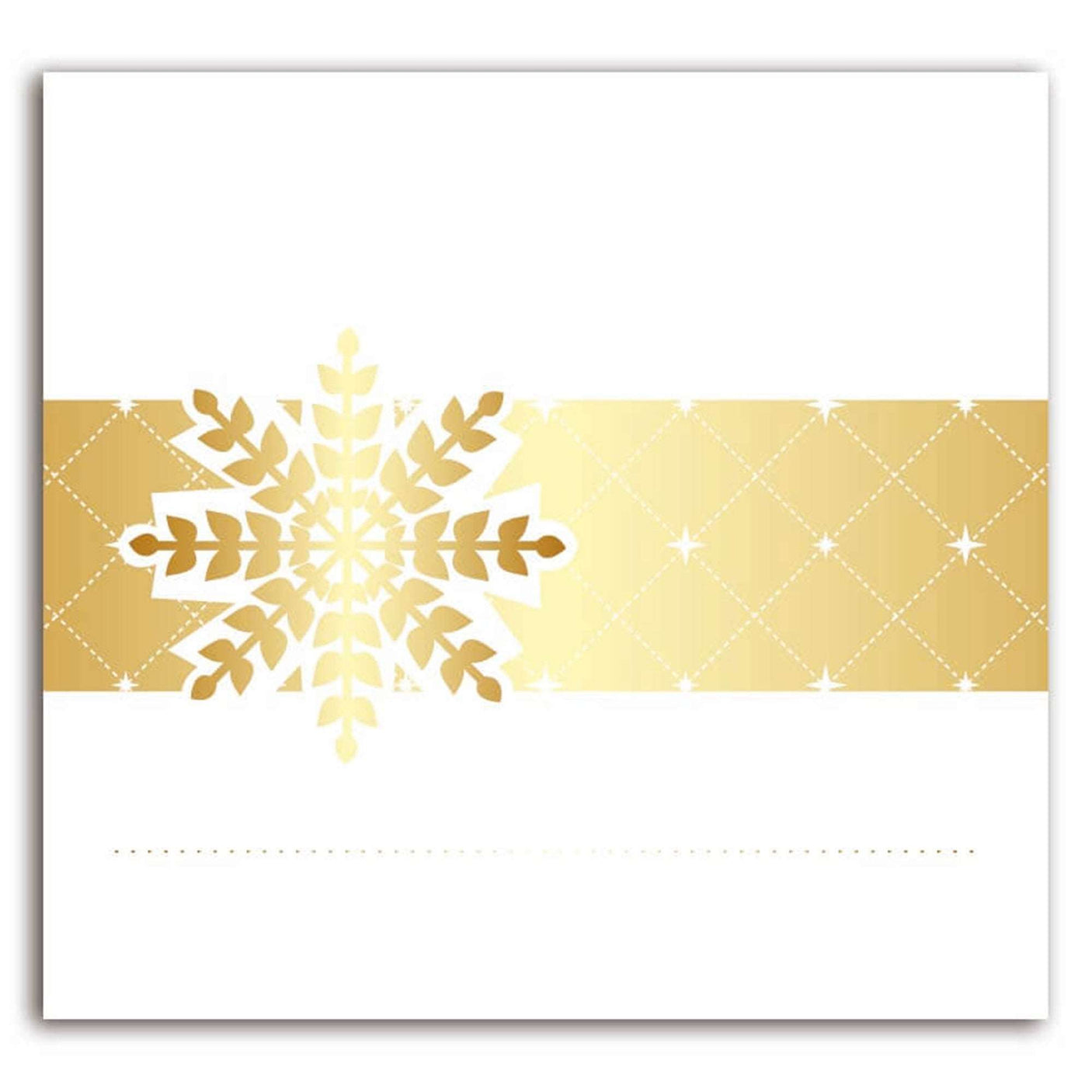 8 marques places - Flocons de neige - Finition blanc et or à chaud - Spécial Réveillon