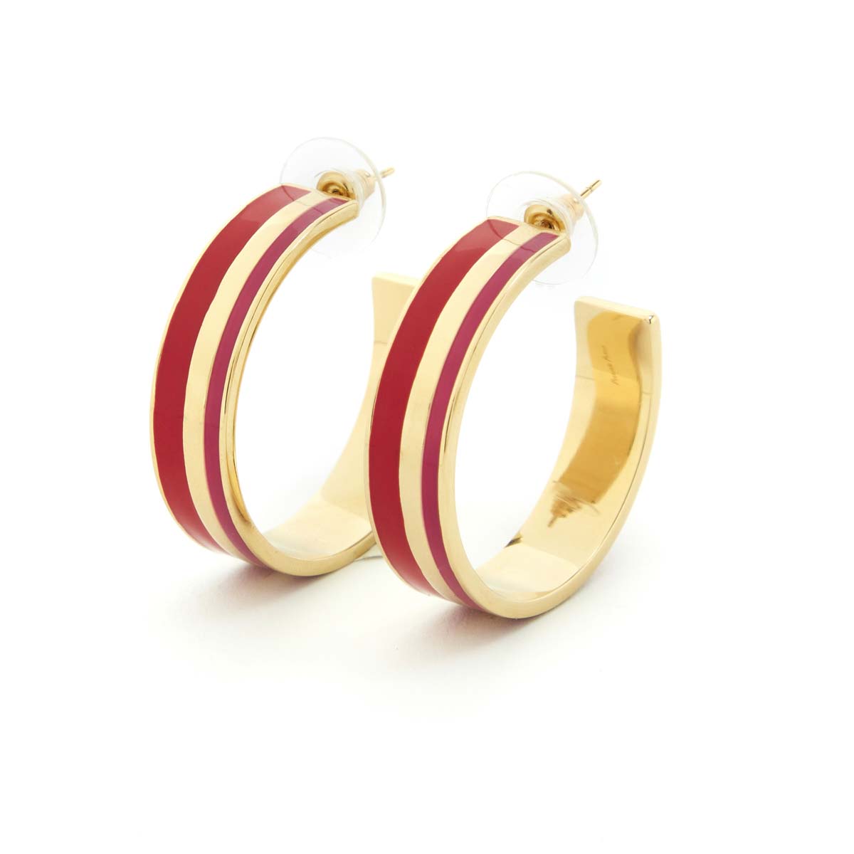 Rio Red Fuchsia Hoop Earrings