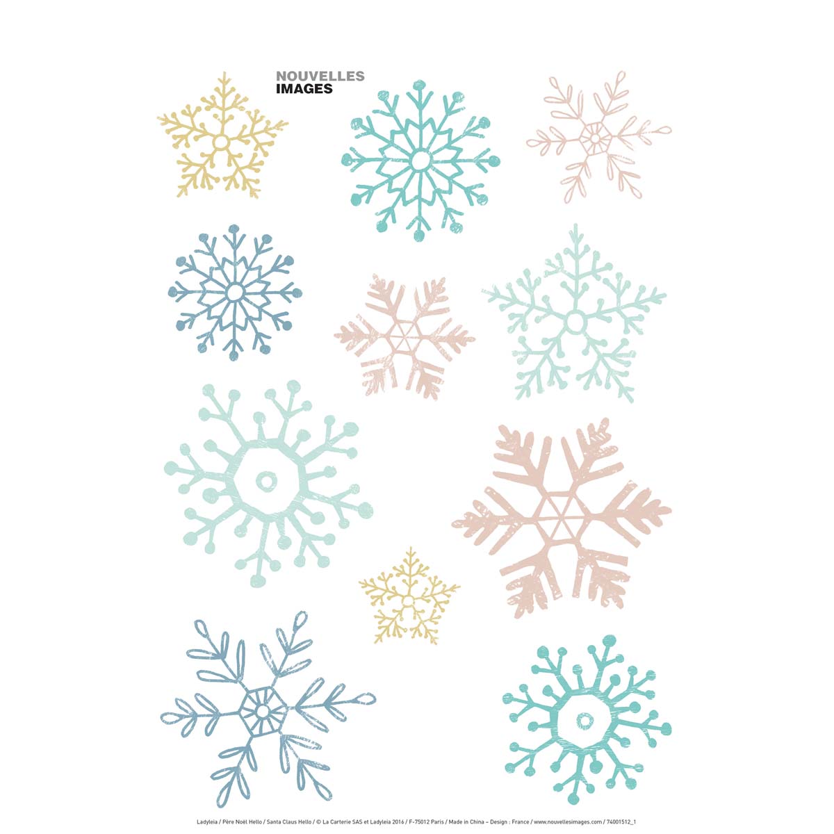 Lot de Stickers de Noel Paysage Blanc - Etoile et Boules de Neiges
