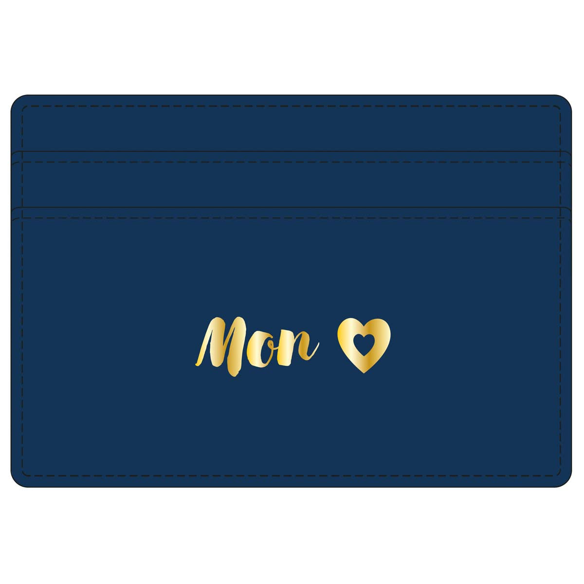 My heart card holder - navy blue