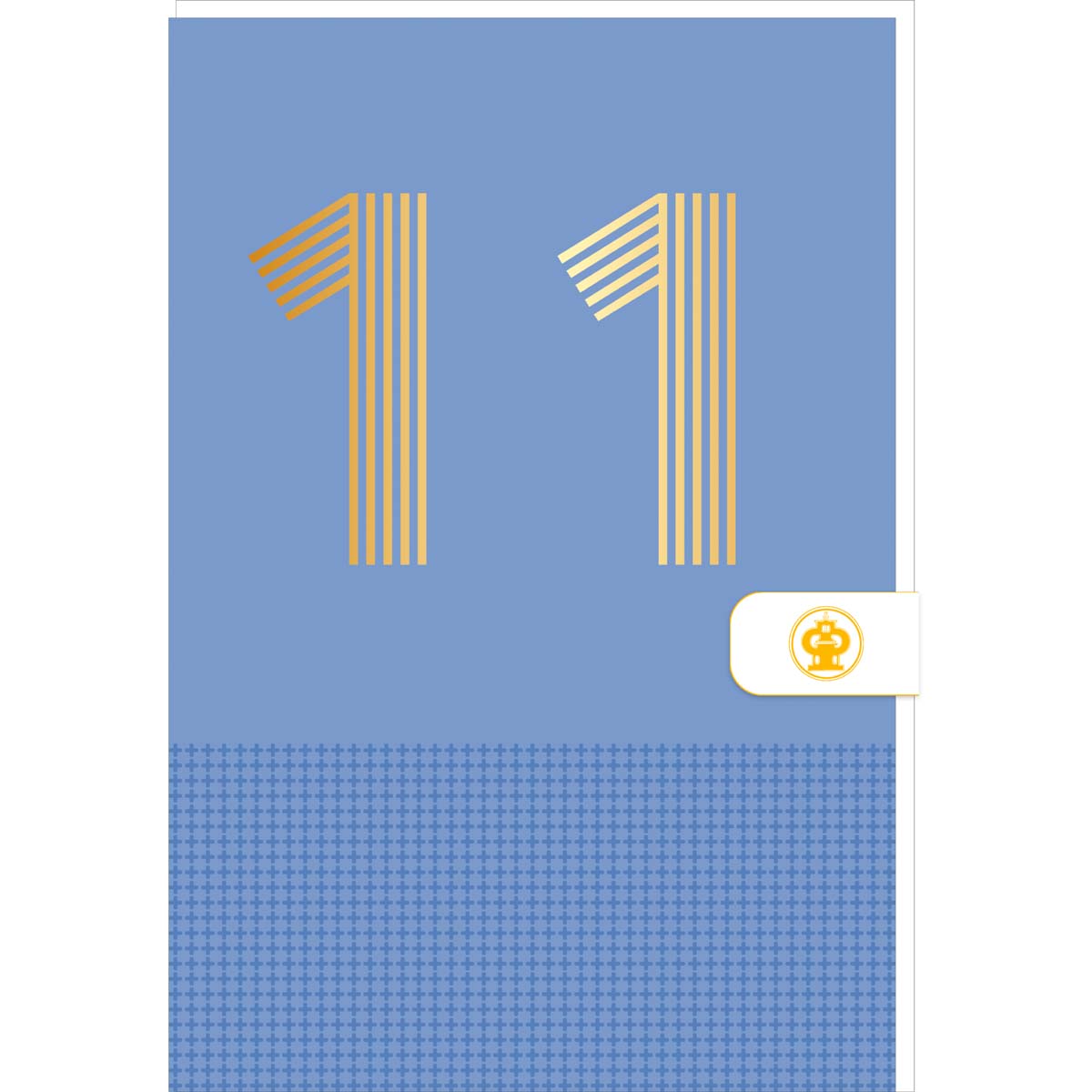Carte d'anniversaire 11 ans en Or - Bleu - A message - Pour Enfant Garçon Fille - 11,5 x 17 cm