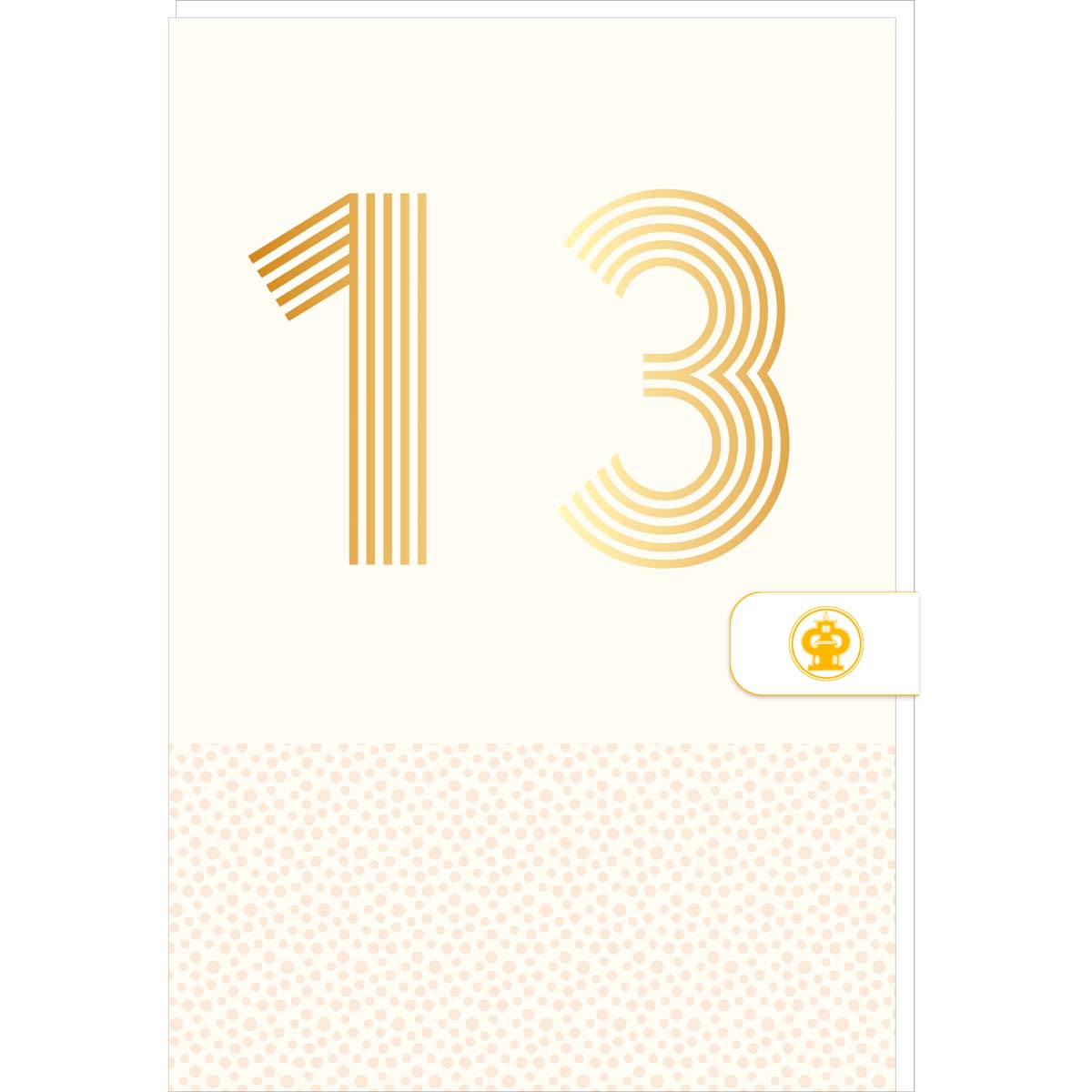 Carte d'anniversaire 13 ans en Or - Blanc - A message - Pour Ados Fille Garçon - 11,5 x 17 cm