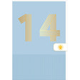 Carte d'anniversaire 14 ans en Or - Bleu - A message - Pour Ados Fille Garçon - 11,5 x 17 cm