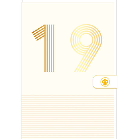 Carte d'anniversaire 19 ans en Or - Blanc -  A message - Pour Ados Fille Garçon - 11,5 x 17 cm