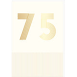 Carte d'anniversaire 75 ans en Or - Blanc - A message - Pour Homme et Femme - 11,5 x 17 cm