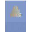 Carte d'anniversaire gâteau bleu - Bougie en or - A message - Pour Homme et Femme - 11,5 x 17 cm