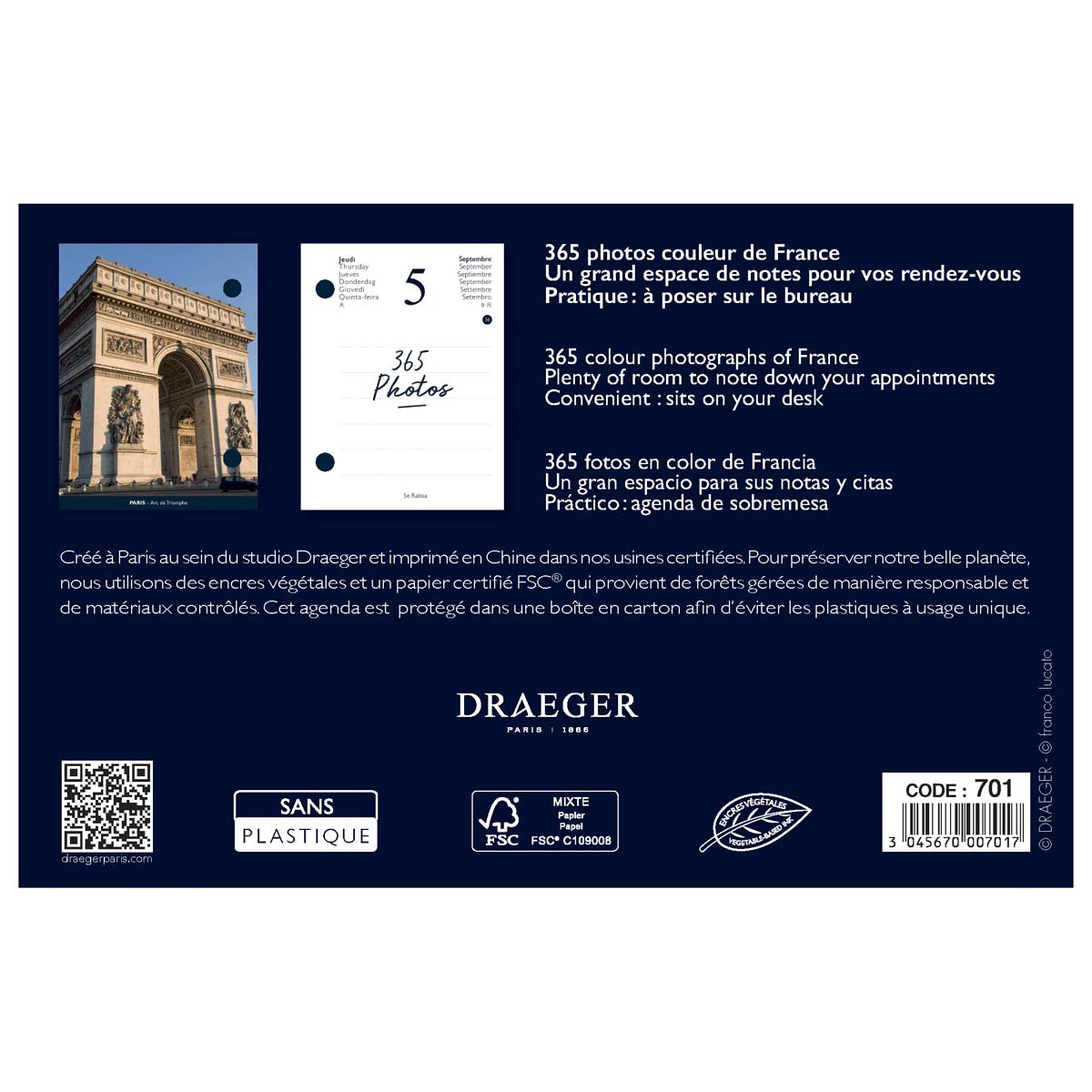 Ephemeris diary refill Yvon 2024 - Cat or France theme – Draeger Paris