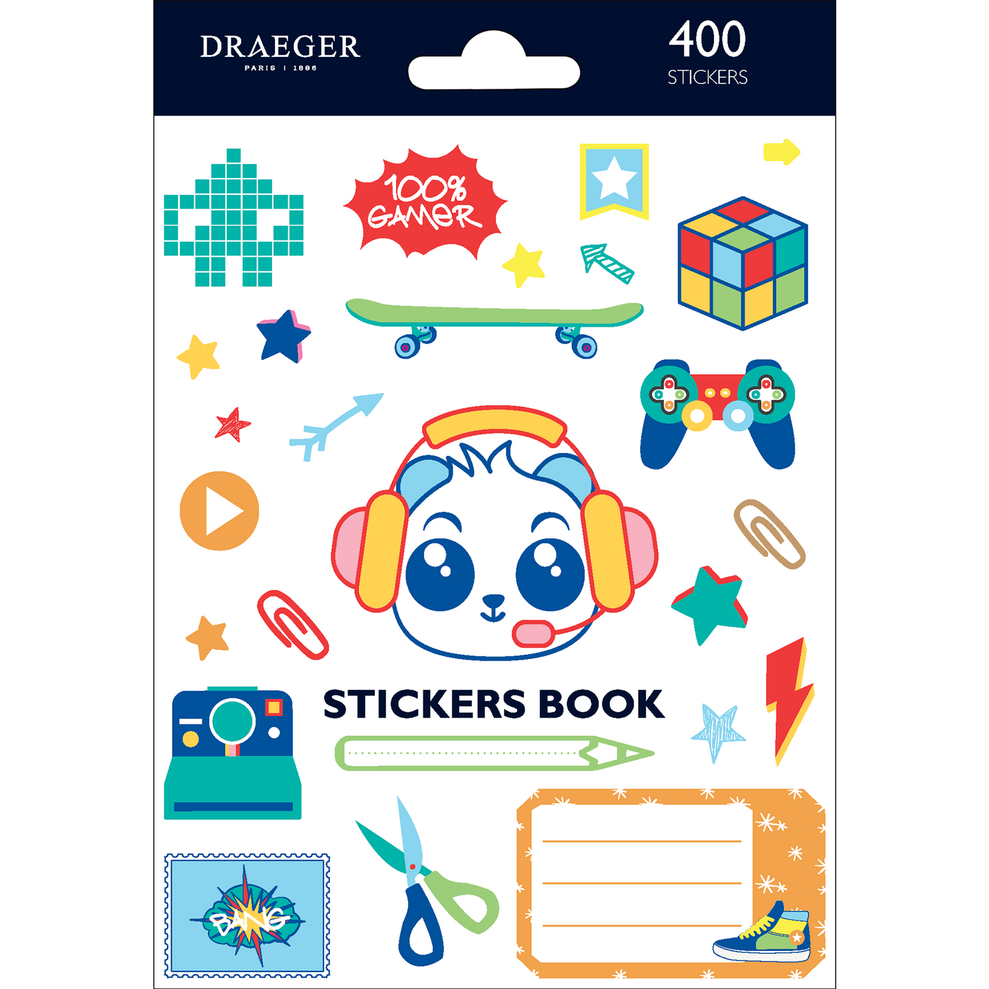 Stickers autocollants thème Jeux - 400 pièces