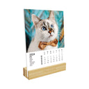 Calendrier Socle Bambou Annee Theme Photos Chats 2024