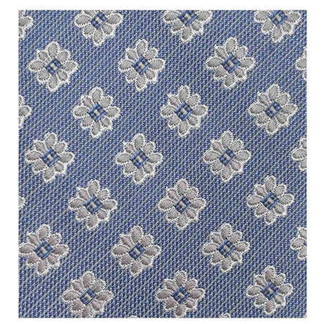 Cravate jacquard en 100% soie -  Imprimé Fleur - Bleu - 150 x 6 x 7 cm