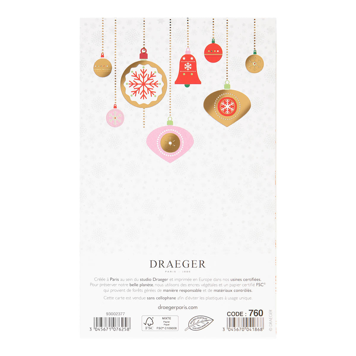 Carte de vœux avec enveloppe - lot de 8 cartes Joyeux Noël