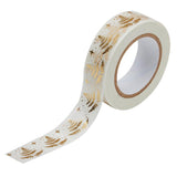 Masking tape - Motifs de sapin - 1,5 cm x 10 m - Finitions Blanc et or à chaud